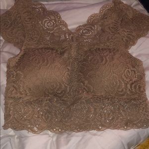 Tan/nude lace bralette